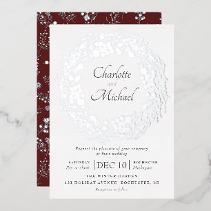Invitation En Aluminium Fruits d'hiver en argent couronnes mariage invitat