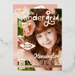 Invitation En Aluminium Fun Kindergarten Photo Magazine Couverture Grad Pa