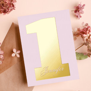 Invitation En Aluminium Fun Rose 1ère Fille Moderne Or Pressé Anniversaire