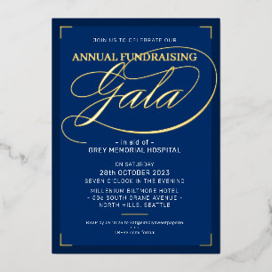 Invitation En Aluminium FUNDRAISING GALA élégant événement fancy script na