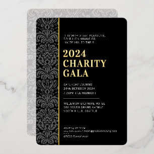 Invitation En Aluminium GALA BALL moderne élégant événement noir cravate o