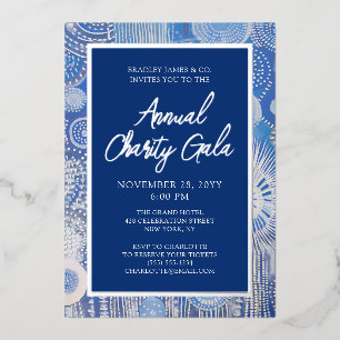 Invitation En Aluminium Gala de charité de fête de parti à aquarelle abstr