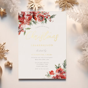 Invitation En Aluminium Gala de Noël d'entreprise Or