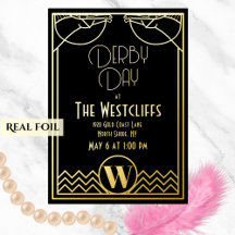 Gatsby Art Déco Horse Derby Party Noir