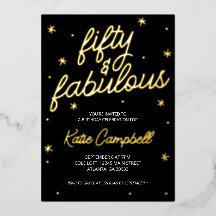 Glam Fifty et Fabulous Script 50e Anniversaire Feu