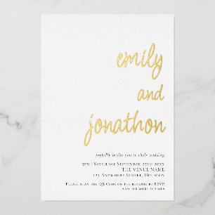 Invitation En Aluminium Glam Script Names QR Code Mariage Luxe Real