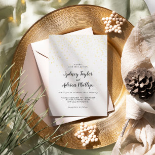 Invitation En Aluminium Gold Confetti Décontracté Mariage Gold