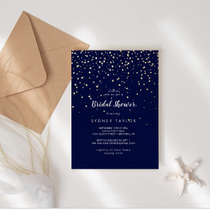 Invitation En Aluminium Gold Confetti Marine Fête des mariées Gold