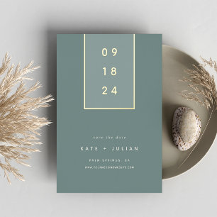 Invitation En Aluminium Gold Drop Modern Minimal Foil Save the Date Card