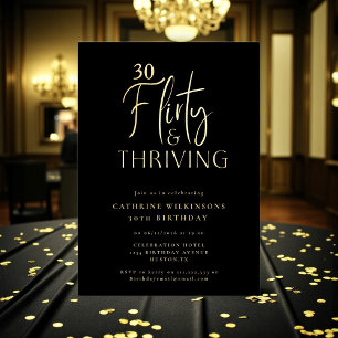 Invitation En Aluminium Gold Flirty prospère 30e anniversaire Foil Invitat