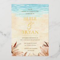 Gold Foil Beach Boho Bohemian Beach Wedding