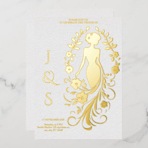 Invitation En Aluminium Gold Foil Elegant Bride Mariage