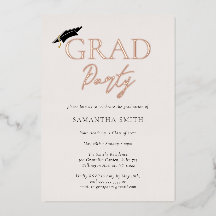 Gold Foil Grad Casquette Calligraphie Parti de gra