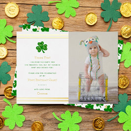 Invitation En Aluminium Gold Foil St. Patrick's Day 1er anniversaire