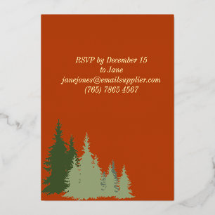 Invitation En Aluminium Gold Foil Terracotta Pine Tree Noël