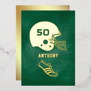 Invitation En Aluminium Gold & Green American Football Birmingham