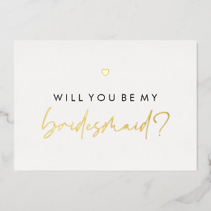 Invitation En Aluminium Gold Heart Tu Seras Ma Servante D'Accueil