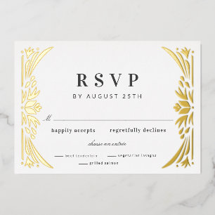 Invitation En Aluminium Gold Leaf Gilded Age Foil Mariage RSVP
