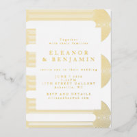 Gold Modern Abstrait Lines Mariage élégant