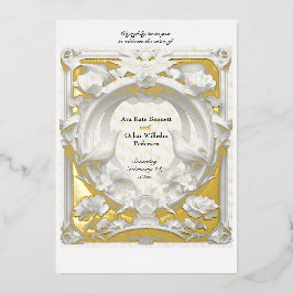 Invitation En Aluminium Gold 'n Fauna Motif Atelier Mariage