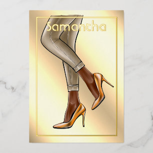 Invitation En Aluminium Gold Woman Anniversaire Party