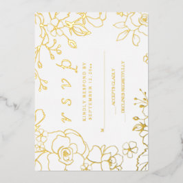 Invitation En Aluminium Golden Elegant Mariage RSVP Real Gold