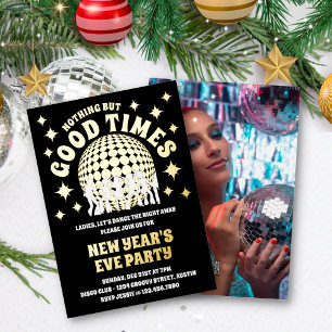 Invitation En Aluminium Good Times Super Black New Year's Eve Party Photo