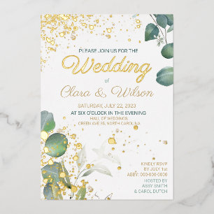 INVITATION EN ALUMINIUM GORGEANT MARIAGE D'OR