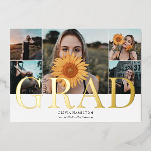 Invitation En Aluminium Grad Chic Multi Photo Graduation