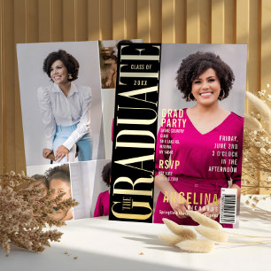Invitation En Aluminium Graduate Fun Magazine tendance Couverture Grad Par