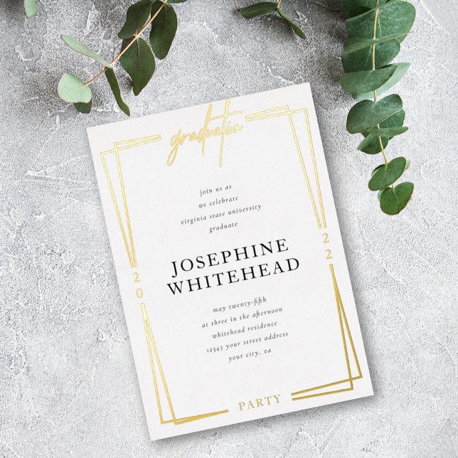 Invitation En Aluminium Graduation Parti moderne (Créateur téléchargé)