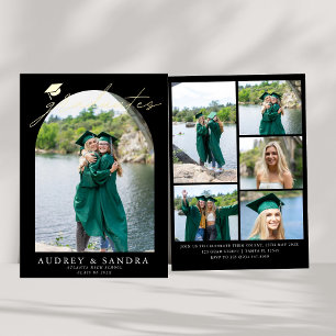 Invitation En Aluminium Gradués d'Arc moderne Double Graduation Party