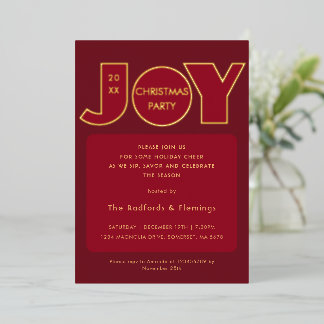 Invitation En Aluminium Grande joie de Noël en gras