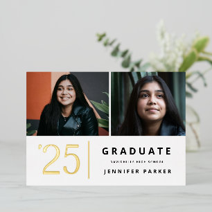 Invitation En Aluminium Gras Année 2 graduation photo
