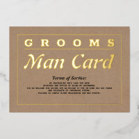 Grooms Man Card Conditions d'utilisation Propositi