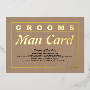 Invitation En Aluminium Grooms Man Card Conditions d'utilisation Propositi