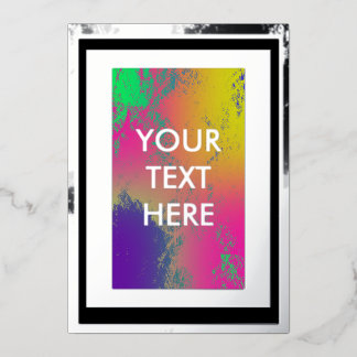 Invitation En Aluminium Grungy Iridescente Abstrait Blank Silver