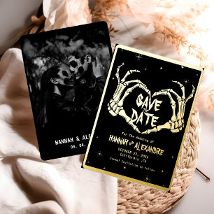Invitation En Aluminium Halloween Dark Moody Mariage gothique Enregistrer 