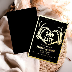 Invitation En Aluminium Halloween Dark Moody Mariage gothique Enregistrer