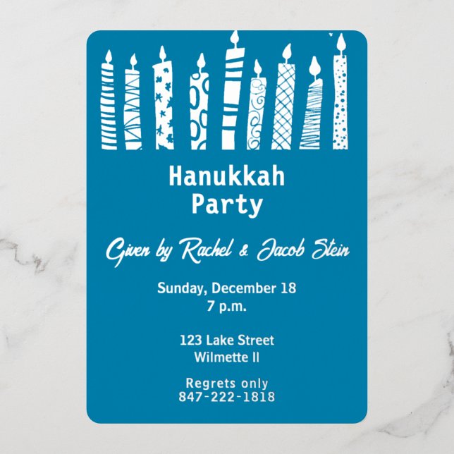 Invitation En Aluminium Hanoukka menorah (Recto)