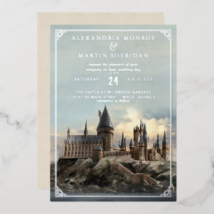 Invitation En Aluminium Harry Potter   Hogwarts Castle Mariage