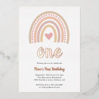 Heart Girl Boho Rainbow Premier anniversaire Rose