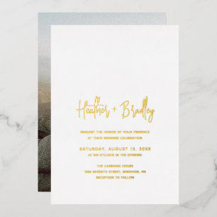 Invitation En Aluminium Heather Elegant Minimal Mariage moderne