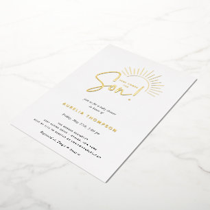 Invitation En Aluminium Here Comes The Son Boho Sun Baby Shower