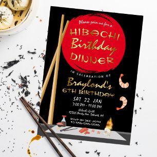Invitation En Aluminium Hibachi Anniversaire Dîner Hibachi