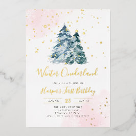Invitation En Aluminium Hiver Onederland 1er anniversaire fille