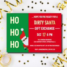 HO HO HO Échange de Cadeaux Dirty Santa Fête de No