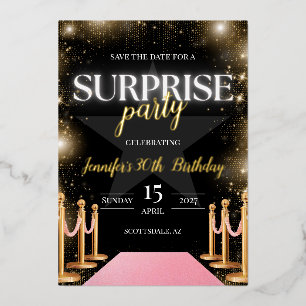 Invitation En Aluminium Hollywood Glam fête d'anniversaire Enregistrer la 