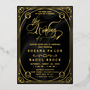 Invitation En Aluminium Huile d'or romantique Mariage de cadre bleu mari