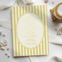 Île Citron Jaune Élégant Moderne Mariage à Rayures